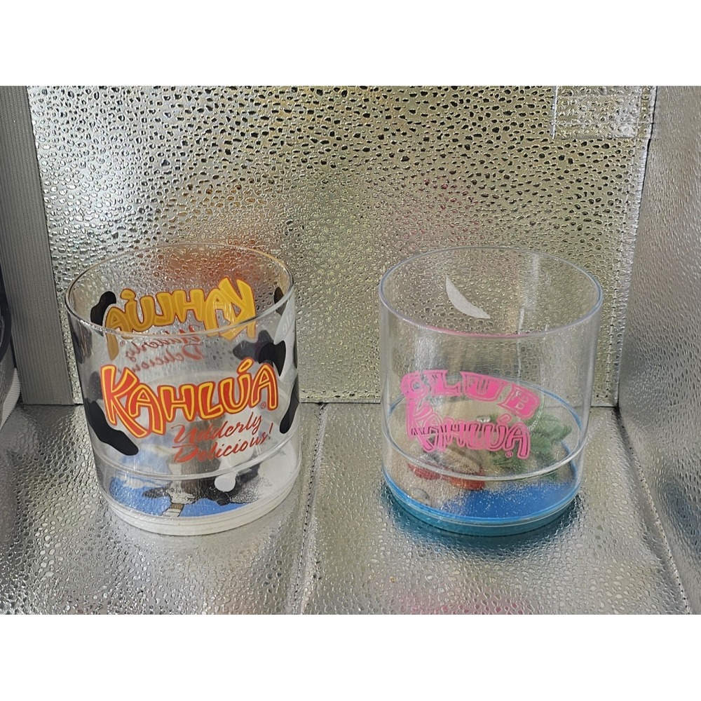 (2) Club Kahlua  Novelty Plastic Drinkware‎ Assorted Style Seashell Sand Designs - Picture 11 of 12
